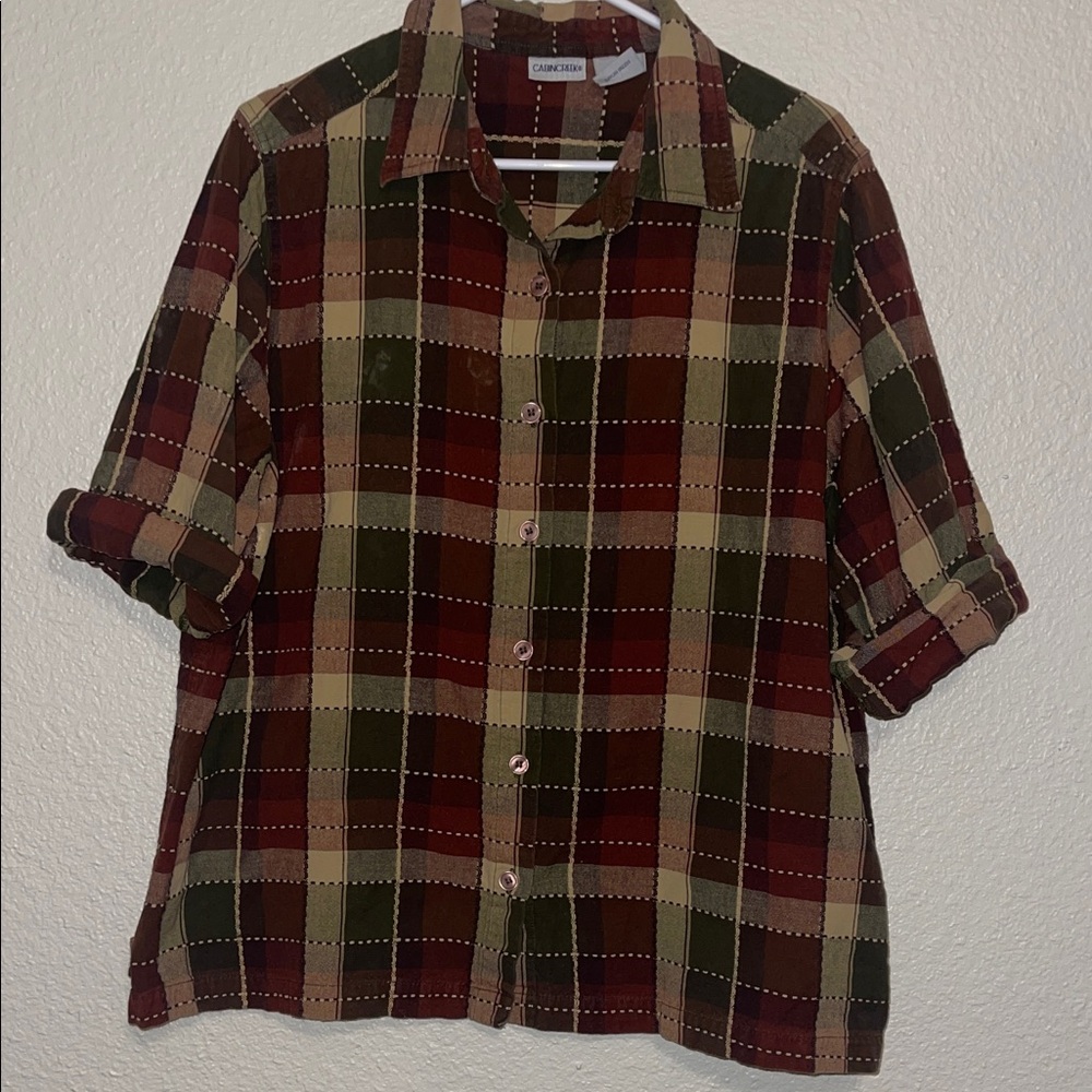 🌸(5 for $15) Rustic Boho earthy town button up top, Vintage